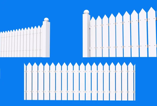 White Backyard Fence — Stock Photo, Image