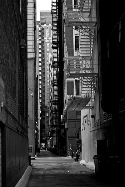 Chicago Alley in BW — Stock Photo, Image