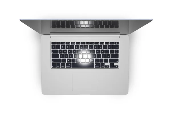 Laptop geïsoleerd op wit — Stockfoto