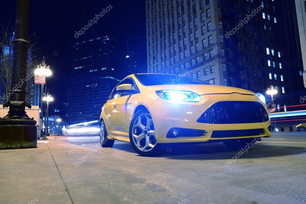 Car on the Street at Night Stock Editorial Photo © 27410055