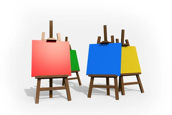 Colorful Painting Easels — Stock Photo, Image