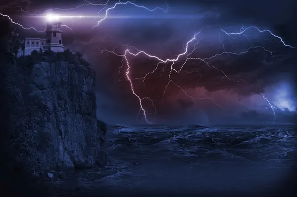 Storm and Lighthouse — Stock Photo, Image