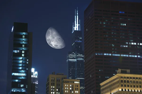 Horario nocturno en Chicago — Foto de Stock