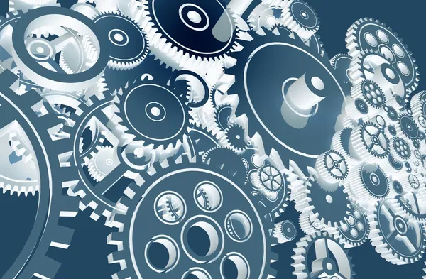 Cool Blue Gears Design — Stock Photo, Image