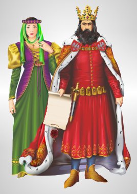 Kral ve Kraliçe illüstrasyon