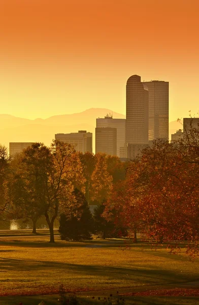 Sonniger Sonnenuntergang in Denver — Stockfoto