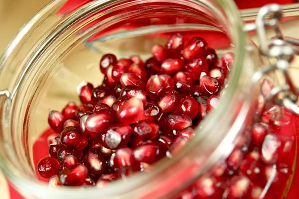 Pomegranate Seeds in a Jar — Stock Photo, Image