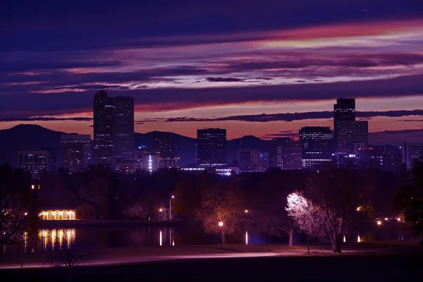 Skyline de denver da baixa — Fotografia de Stock