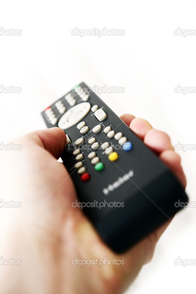 TV Remote Control in Hand