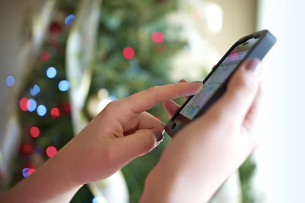 Smartphone voor Kerstmis — Stockfoto