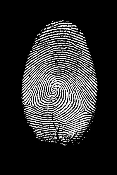 Fingerprint Isolated on Black — Stock Photo, Image