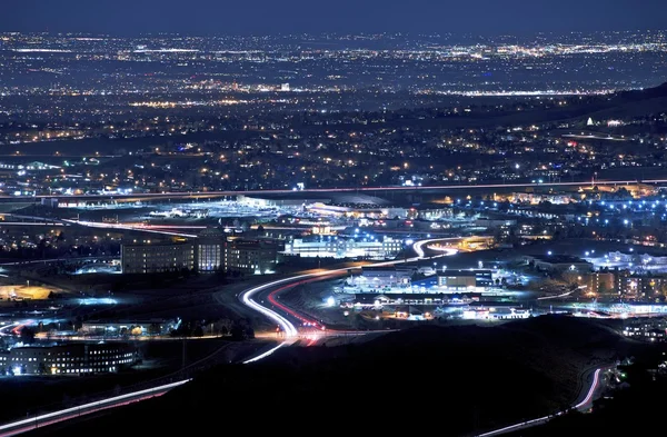 Denver metro på natten — Stockfoto