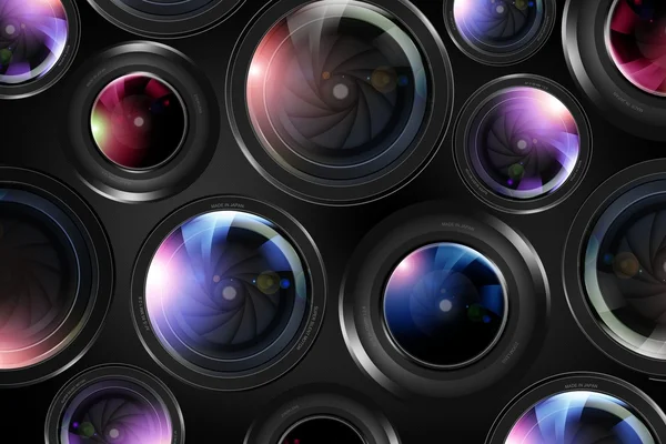 Obiettivi della fotocamera sfondo — Foto Stock