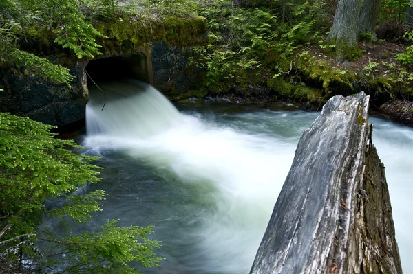 Horské bystřiny a most — Stock fotografie