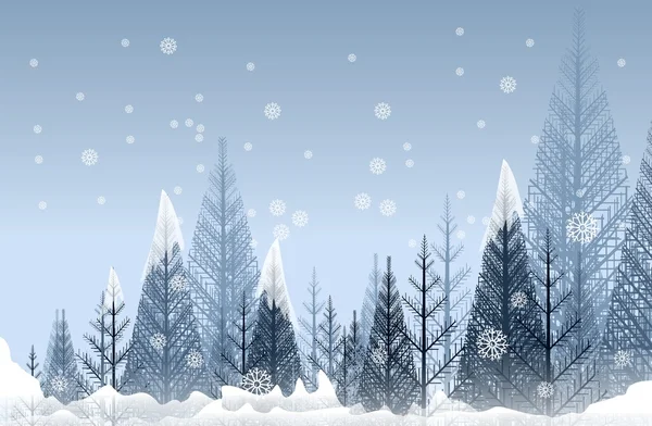 Mysterieuze winter forest — Stockfoto