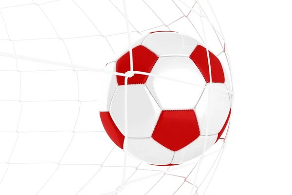 Červenobílý fotbalový míč — Stock fotografie