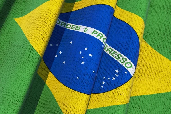 Brezilya tuval bayrağı — Stok fotoğraf