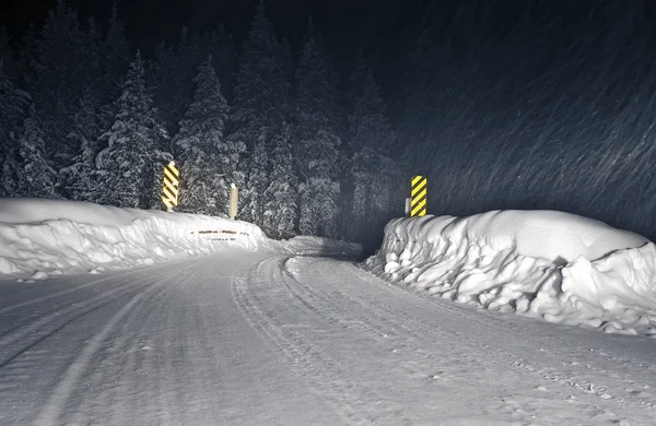 Zimní bouře colorado road — Stock fotografie