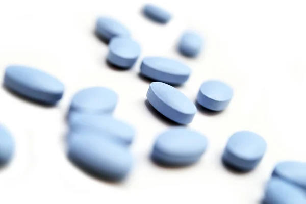 Blaue Schmerztabletten — Stockfoto