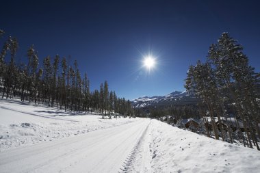 karlı bir breckenridge yol