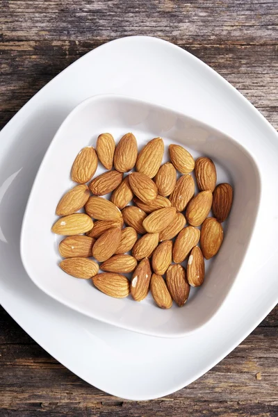 Tasty Almond in White Bowl — Stock Photo, Image