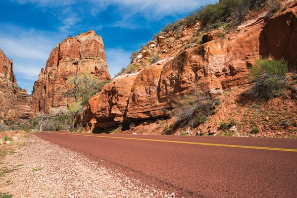 Zion Park Road — Zdjęcie stockowe