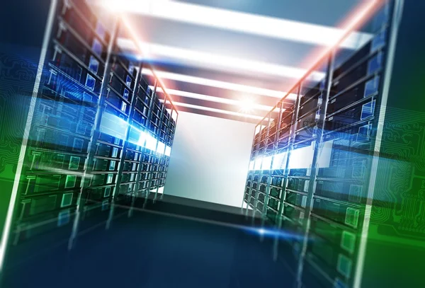 Hosting Servers Room — Stock Photo, Image