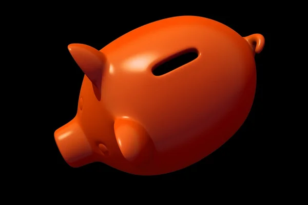 Piggy Bank em preto — Fotografia de Stock