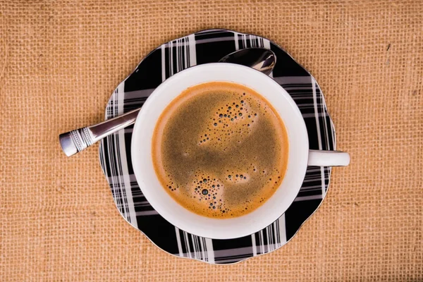 Tazza di caffè su tela — Foto Stock