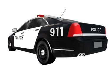 Polis arabanın arka görüş izole