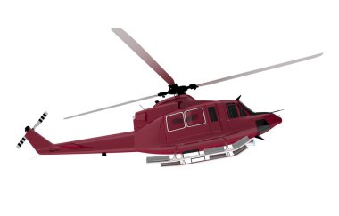 izole kırmızı kurtama helikopteri