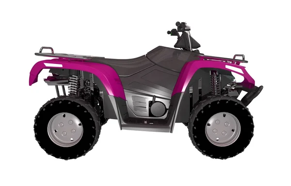 Розовый ATV велосипед вид сбоку — стоковое фото