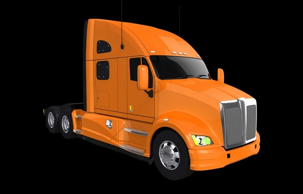 Orange Truck on Black — Stock Photo, Image