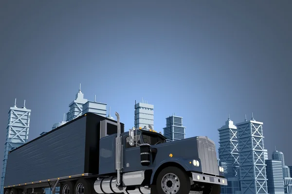 Urban lastbilstransporter koncept — Stockfoto