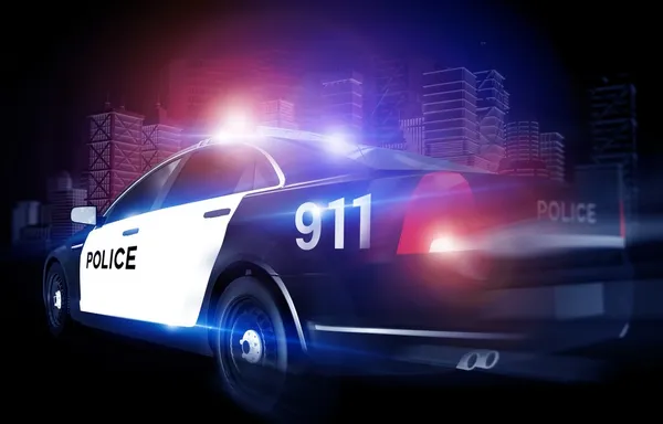 Police Cruiser in Rush — Stock Photo, Image