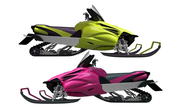 Modern Snowmobiles Isolated — Stock Photo, Image