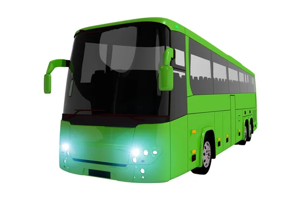 Groene coach bus — Stockfoto