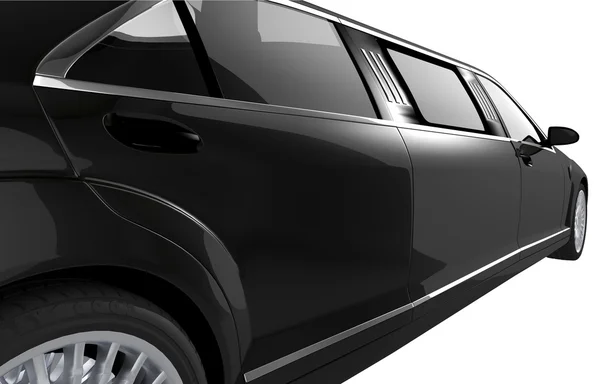 Черный лимузин с видом сбоку — стоковое фото