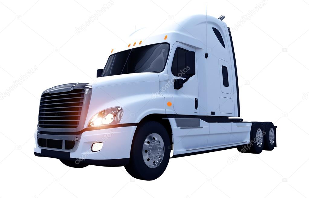 White Moder Semi Truck