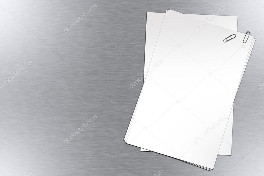 Blank Papers on Polished Metal