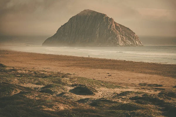 Живописное Тихоокеанское Побережье Калифорнии Закат Морро Песчаный Пляж Заливе Морро — стоковое фото