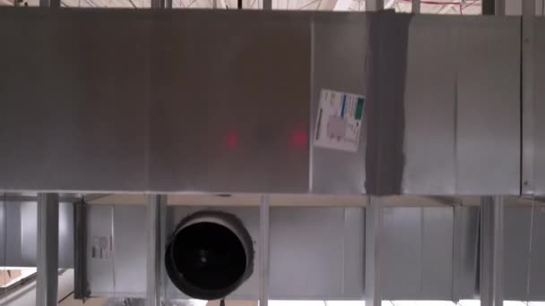 Commercial Building Hvac Ceiling Installation Air Supply Conditioning Duct Large — Stock Video
