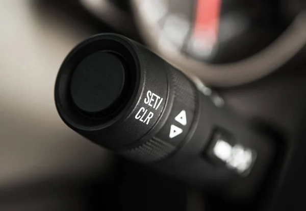 Automotive Modern Cruise Control Feature Setting Speed Buttons Close — Fotografia de Stock