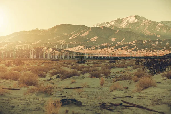 Coachella Valley California Desert Landscape Power Plant Wind Turbines San — Fotografia de Stock