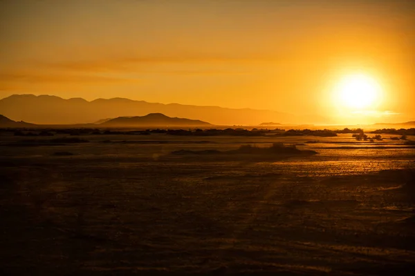 Coucher Soleil Sur Désert Mirage Basin Nord Ouest Vallée Victor — Photo