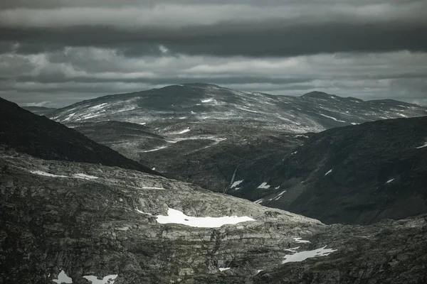 Sahne Dramatik Rocky Buzul Vestland Lçe Manzarası Geiranger Norveç Avrupa — Stok fotoğraf