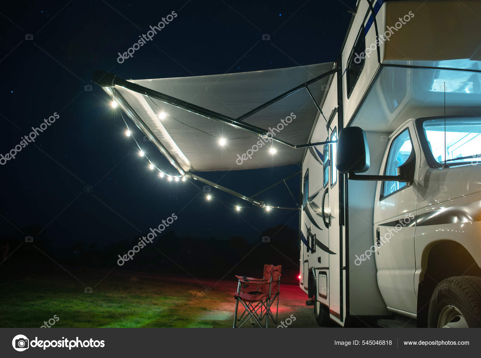 Camper awning lights