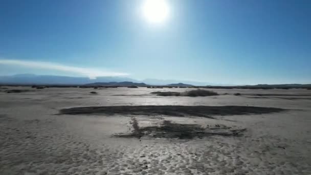 Desert Sunset Mirage Basin Low Altitude Aerial View — Stock video