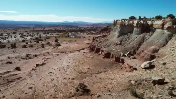 Raw Scenic Utah Rocky Landscape Colourful Rock Formations Nature Theme — Stock Video