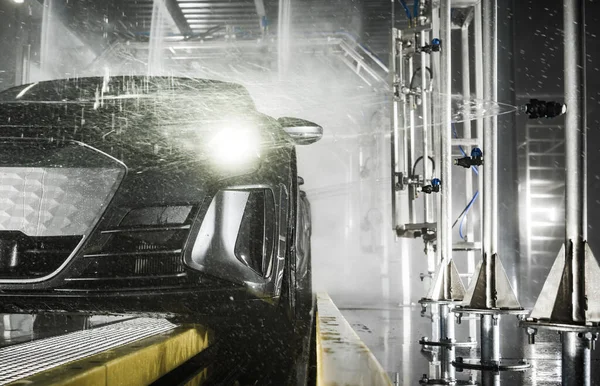 Vehicule Interiorul Mașinii Moderne Fără Atingere Spălare Spălare Presiune Puternică — Fotografie, imagine de stoc